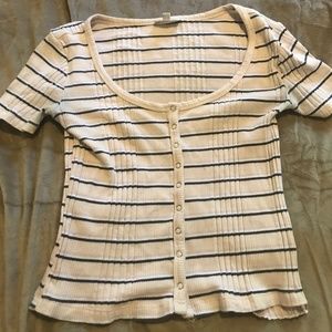 Stripped wide neck shirt